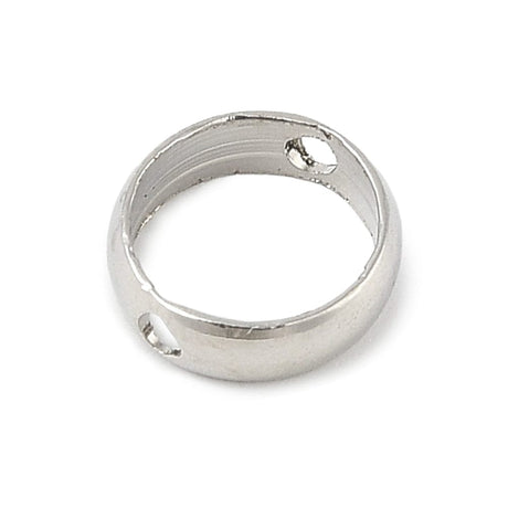 Rundt Mellemled – Langtidsholdbar Platin Farvet (7,5x2,5mm) 6 Stk - Uniq Perler - 115091