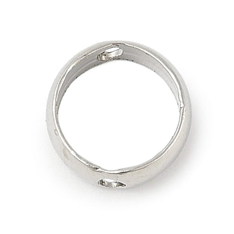 Rundt Mellemled – Langtidsholdbar Platin Farvet (7,5x2,5mm) 6 Stk - Uniq Perler - 115091