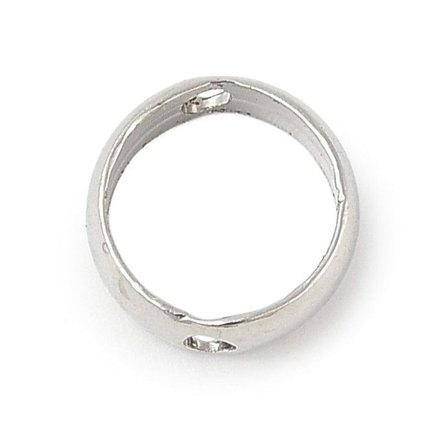 Rundt Mellemled – Langtidsholdbar Platin Farvet (7,5x2,5mm) 6 Stk - Uniq Perler - 115091