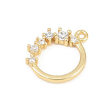 Rundt Ring Vedhæng Med Kubiske Zirkonia – 18K Forgyldt Messing (12x10x2mm) - Uniq Perler - 118830