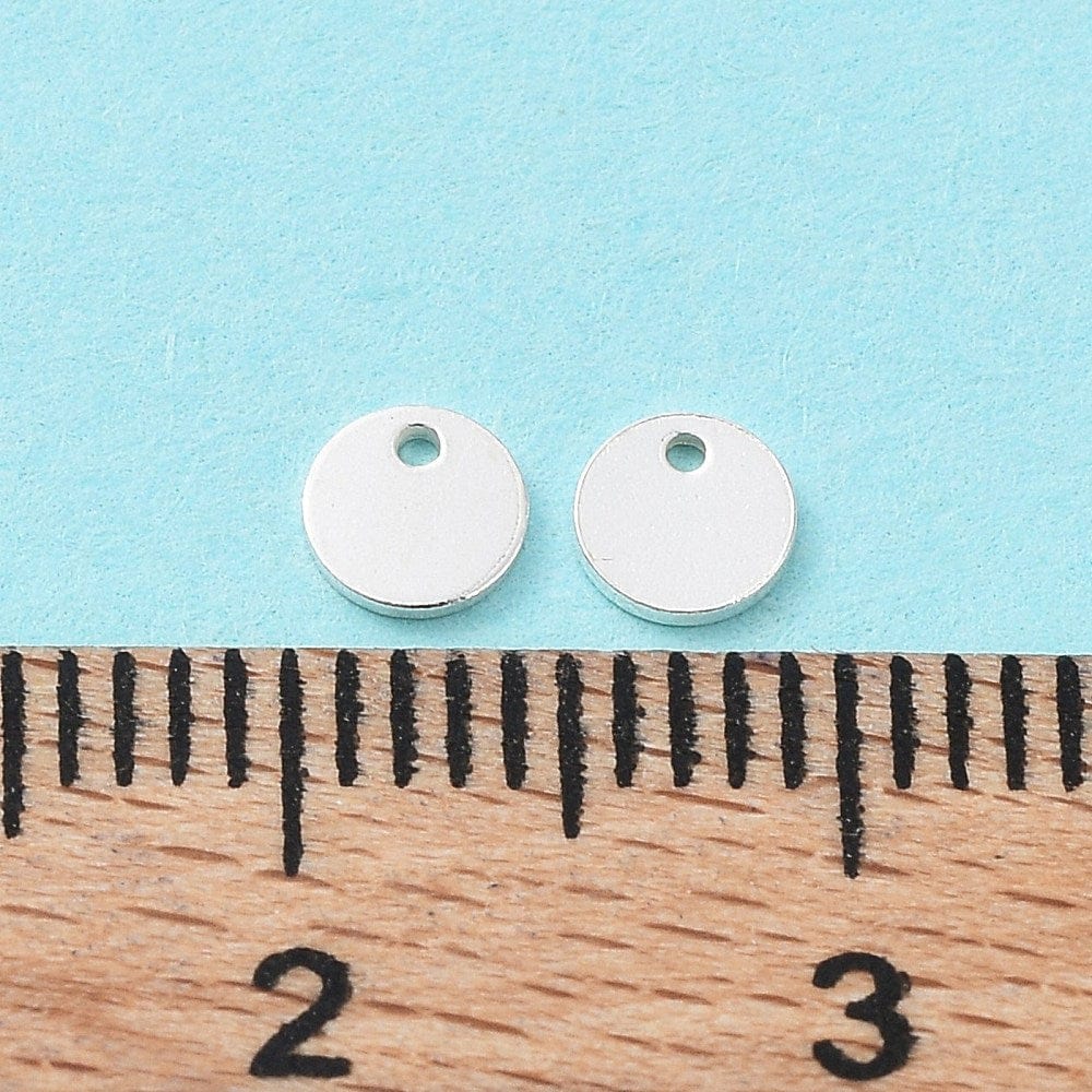 Rundt Vedhæng, Sterling Sølv 925, 4mm, 5 Stk. - Uniq Perler - 2738373