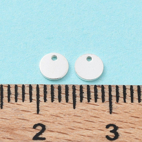 Rundt Vedhæng, Sterling Sølv 925, 4mm, 5 Stk. - Uniq Perler - 2738373