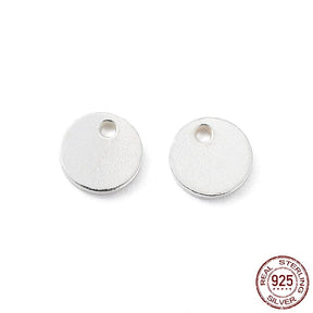 Rund Anhänger, Sterling Silber 925, 4mm, 5 Stk. - Uniq Perler - 2738373