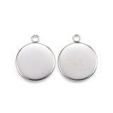 Rundt Vedhæng Til Cabochon – Vandfast Stål (13x16mm) 8 stk - Uniq Perler - 114977