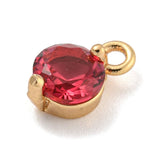 Rundt Zirkonia Vedhæng, Cerise, 8,5x5mm, 2 stk. - Uniq Perler - 113786