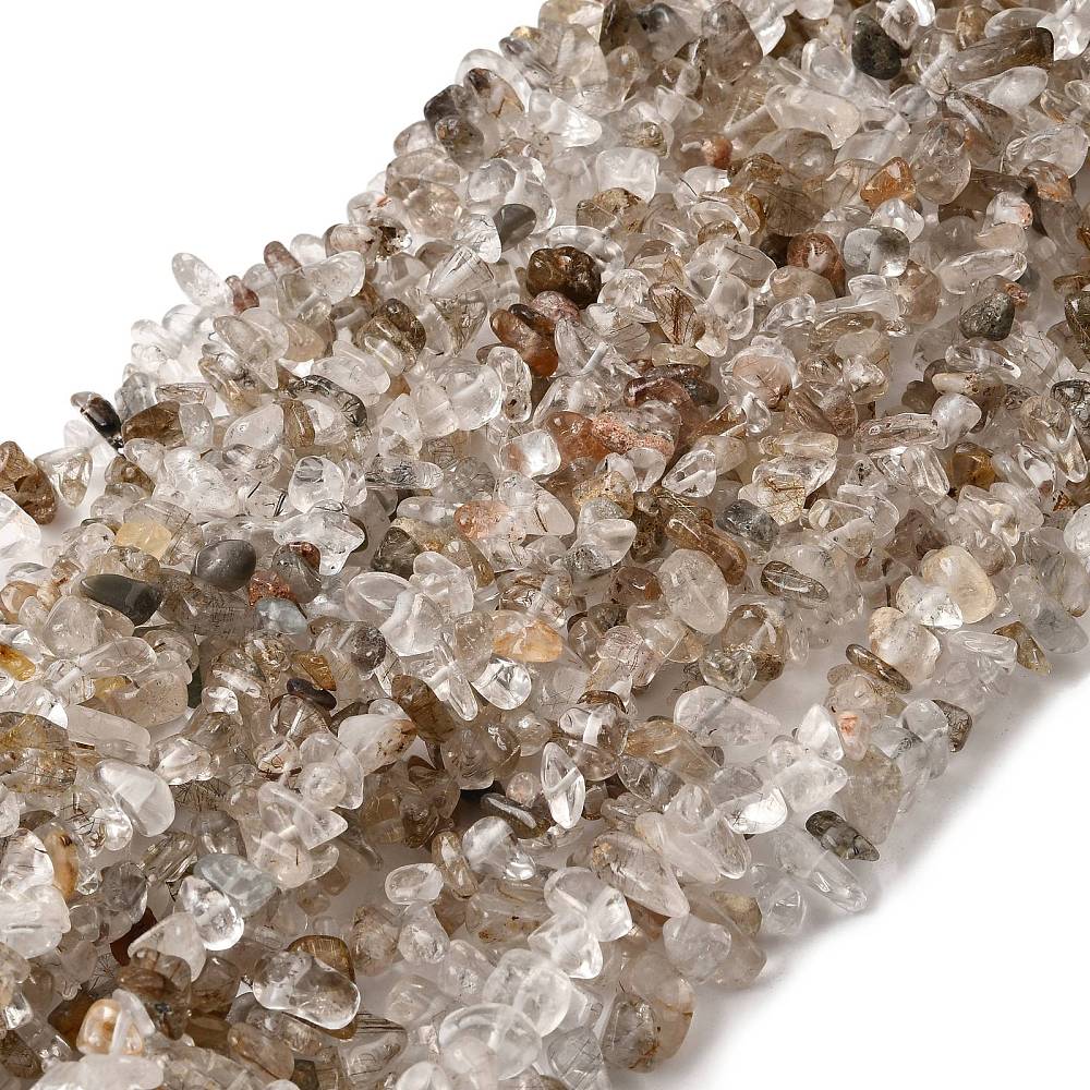 Rutileret Chips Kvarts – Klar (2 - 15mm) - Uniq Perler - 