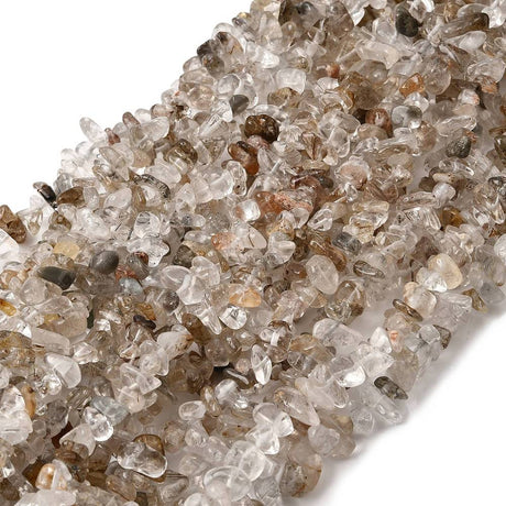 Rutileret Chips Kvarts – Klar (2 - 15mm) - Uniq Perler - 