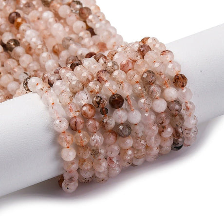 Rutileret Kvarts – Facetterede, Runde (4mm) - Uniq Perler - 