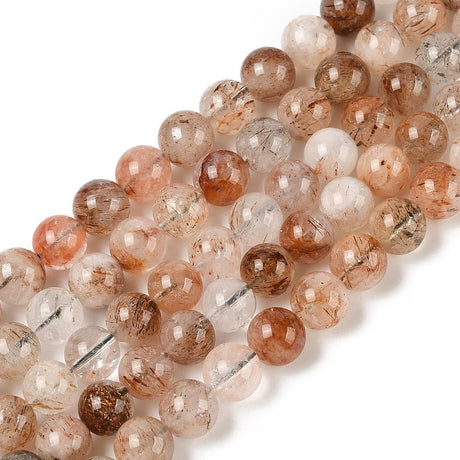 Rutileret kvarts – Sort Guld Rutileret, Runde (10mm) - Uniq Perler - 