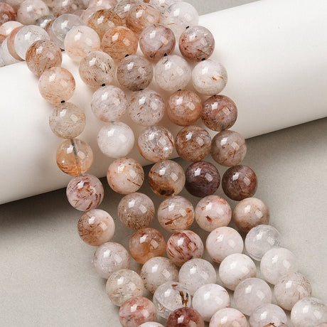 Rutileret Kvarts – Sort Guld Rutileret, Runde (10mm) - Uniq Perler - 