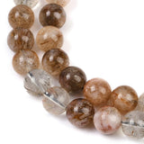 Rutileret kvarts – Sort Guld Rutileret, Runde (10mm) - Uniq Perler - 