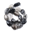 Rutilleret Kvarts – Sort, Oval (13 - 20x23 - 27mm) - Uniq Perler - 115242