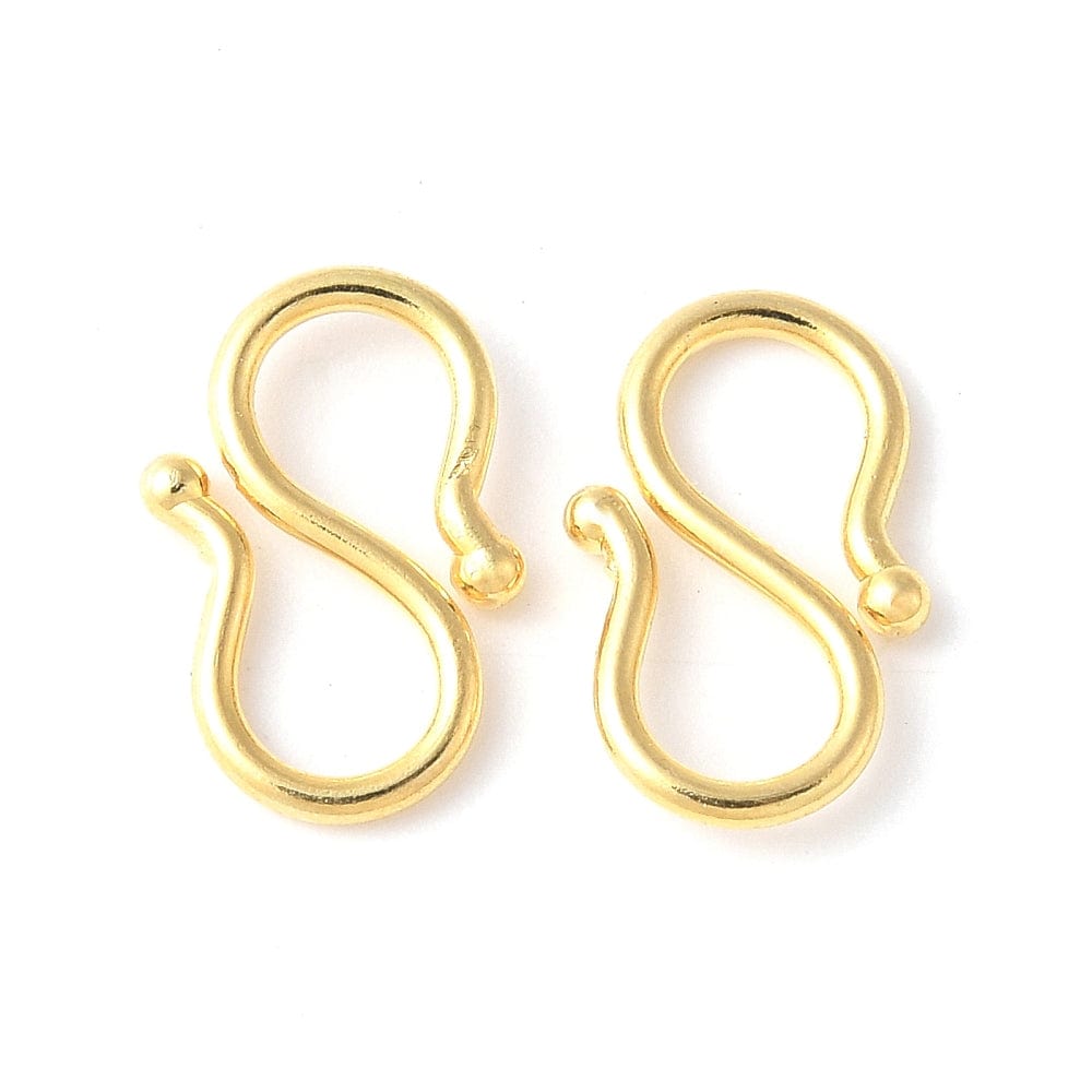 S - Lås, 18K Forgyldt Stål, 12x8mm, 4 stk. - Uniq Perler - 114808