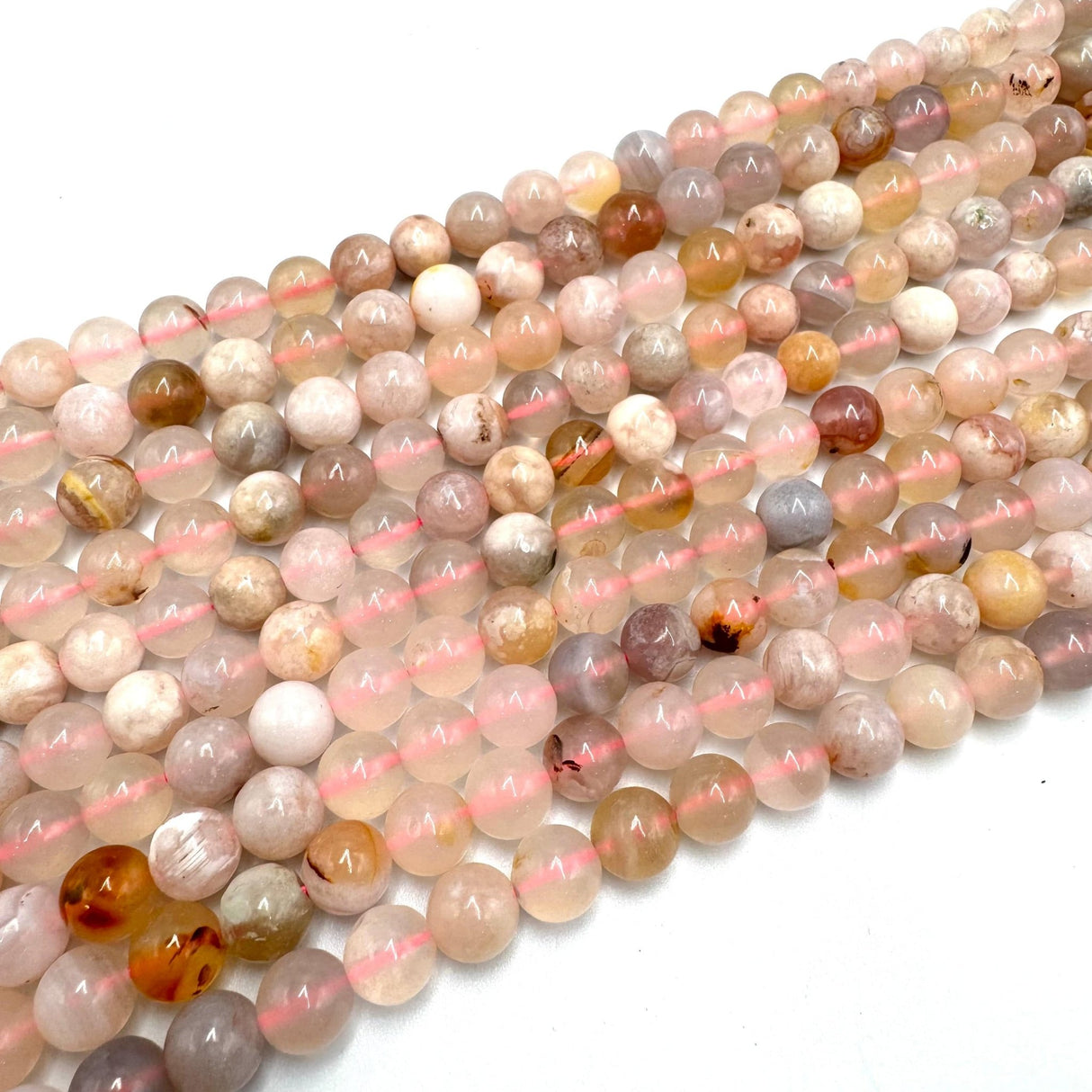 Sakura Flower Agat - Runde (8mm) - Uniq Perler - 8854792