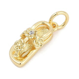 Sandal Vedhæng Med Zirkonia Sten, 18K Langtidsholdbar Forgyldt, 6x14,5x4,5mm - Uniq Perler - 742848