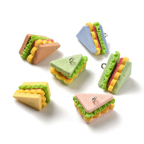 Sandwich Vedhæng – Resin (26mm, 6 stk) - Uniq Perler - 117774