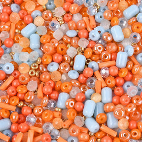 Rocailles – Elektroplattiert, Mix Korallenfarben (1,2–7mm) 20g - Uniq Perler - 115223