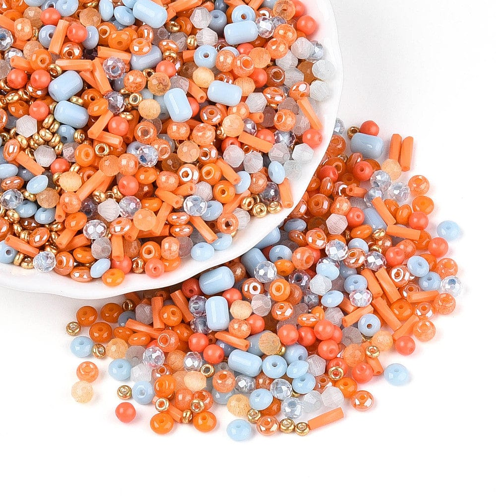 Seed Beads – Elektroplatede, Mix Koral Farver (1,2–7mm) 20g - Uniq Perler - 115223