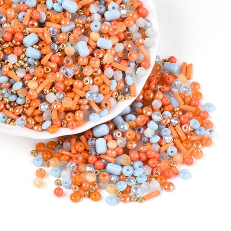 Seed Beads – Elektroplatede, Mix Koral Farver (1,2–7mm) 20g - Uniq Perler - 115223