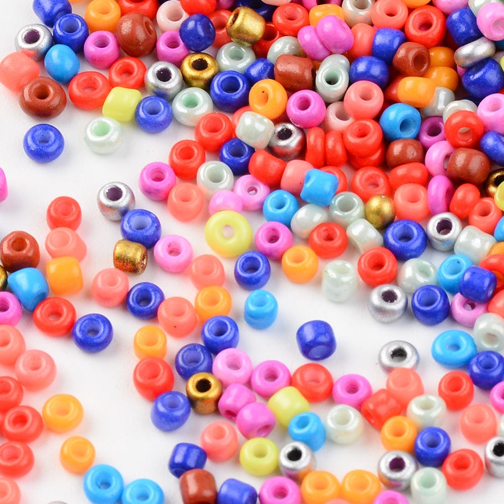 Seed Beads – Farve Mix, Runde (12/0, 2mm) 450g - Uniq Perler - 113988