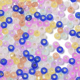 Seed Beads, Frostet/Mat, Sølv Kerne, 4,5x3mm - Uniq Perler - 111464