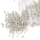 Seed Beads – Galvaniseret Sølv, Runde (12/0, 2mm) 450 g - Uniq Perler - 126423