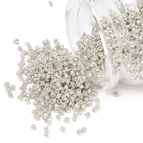 Seed Beads – Galvaniseret Sølv, Runde (12/0, 2mm) 450 g - Uniq Perler - 126423