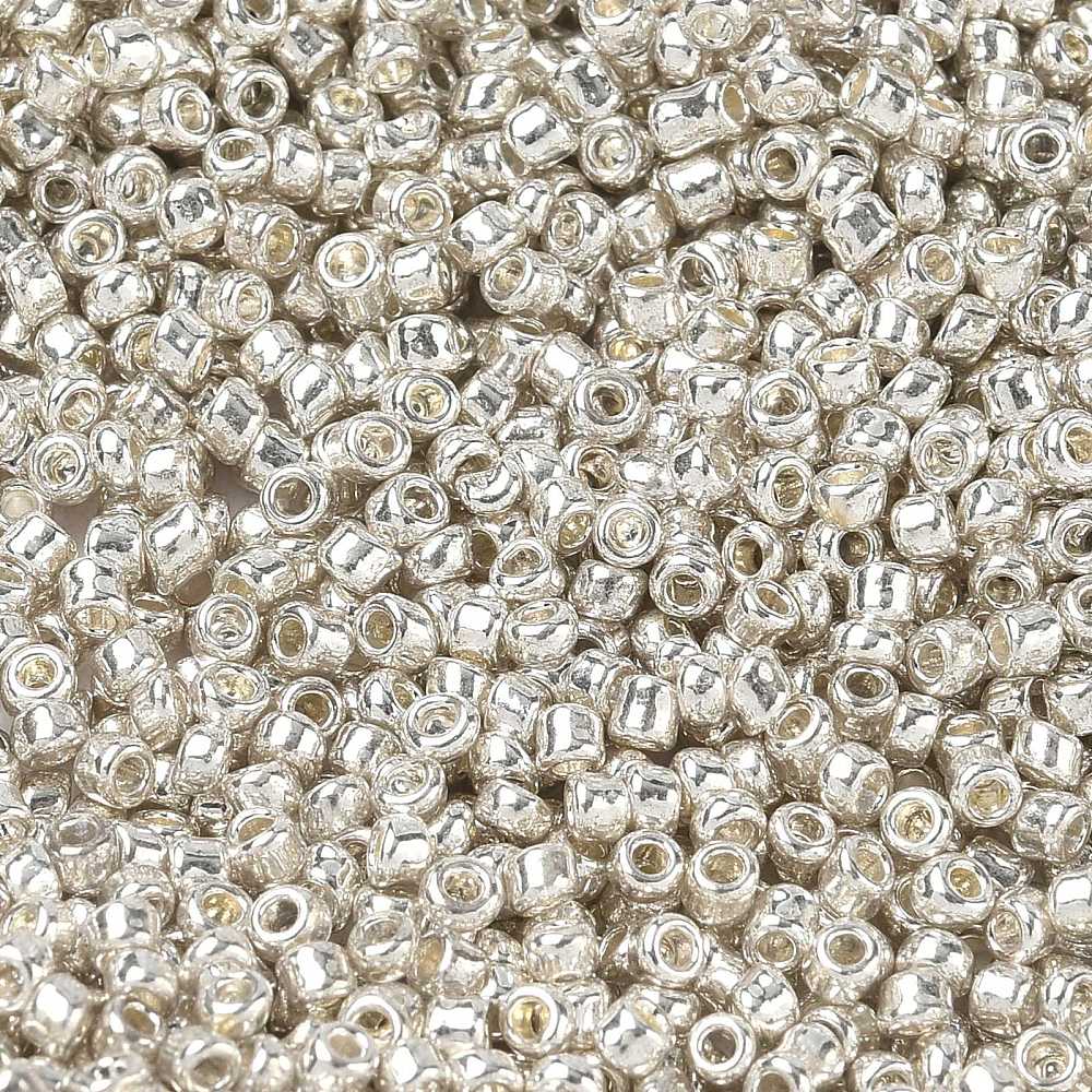 Seed Beads – Galvaniseret Sølv, Runde (12/0, 2mm) 450 g - Uniq Perler - 126423