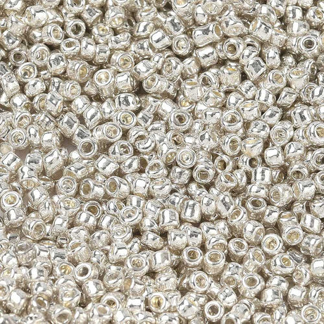 Seed Beads – Galvaniseret Sølv, Runde (12/0, 2mm) 450 g - Uniq Perler - 126423