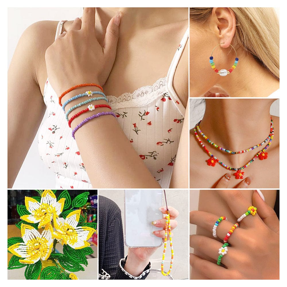 Seed Beads, Gult Mix, 4 - 4,5mm, (Ca. 2400 Stk Perler.) - Uniq Perler - 115142