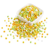 Seed Beads, Gult Mix, 4 - 4,5mm, (Ca. 2400 Stk Perler.) - Uniq Perler - 115142