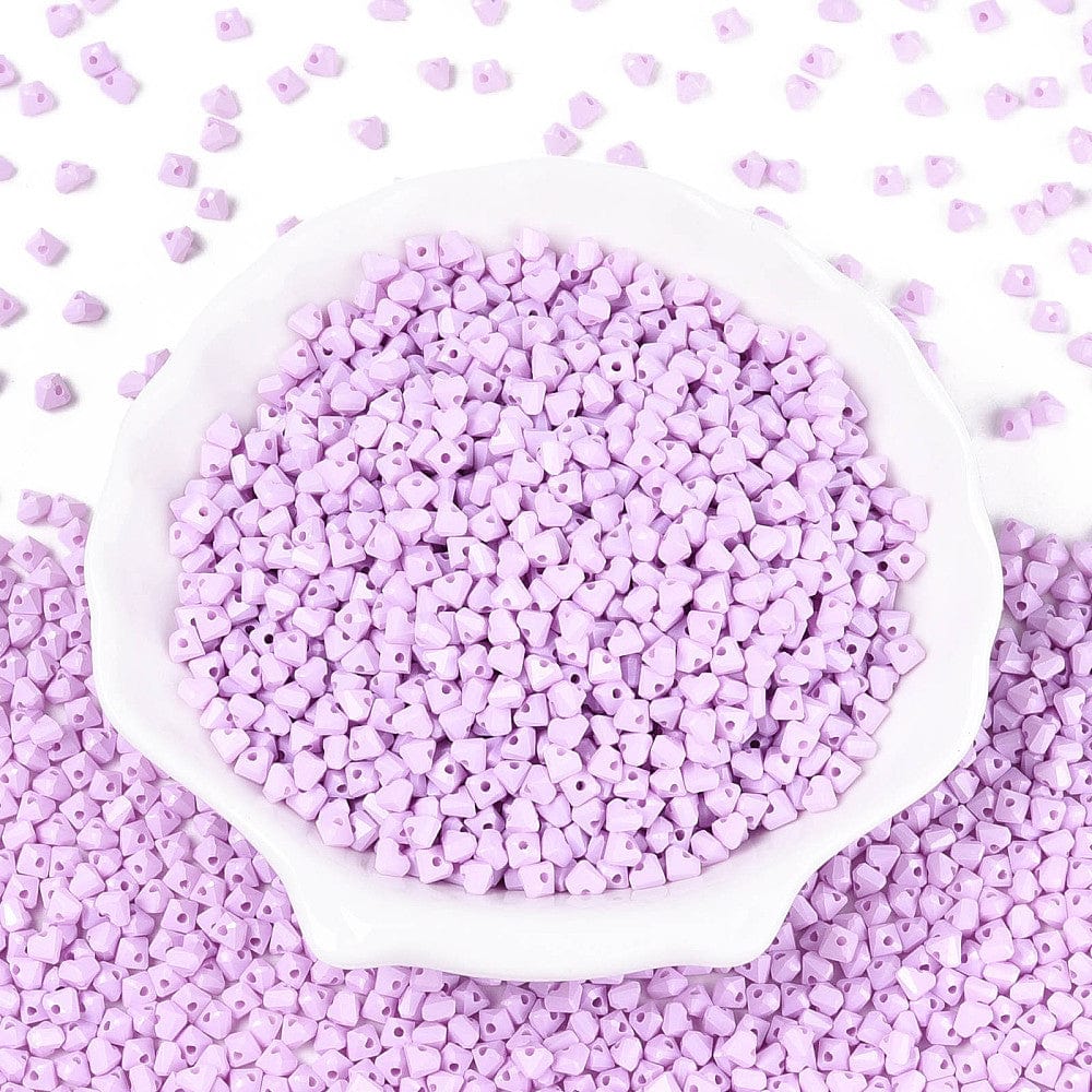 Seed Beads Hjerteform – Lilla/Rosa (3,5x4,5mm) 20g - Uniq Perler - 115745