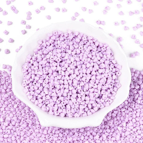 Seed Beads Hjerteform – Lilla/Rosa (3,5x4,5mm) 20g - Uniq Perler - 115745