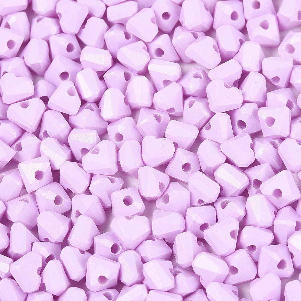 Seed Beads Hjerteform – Lilla/Rosa (3,5x4,5mm) 20g - Uniq Perler - 115745
