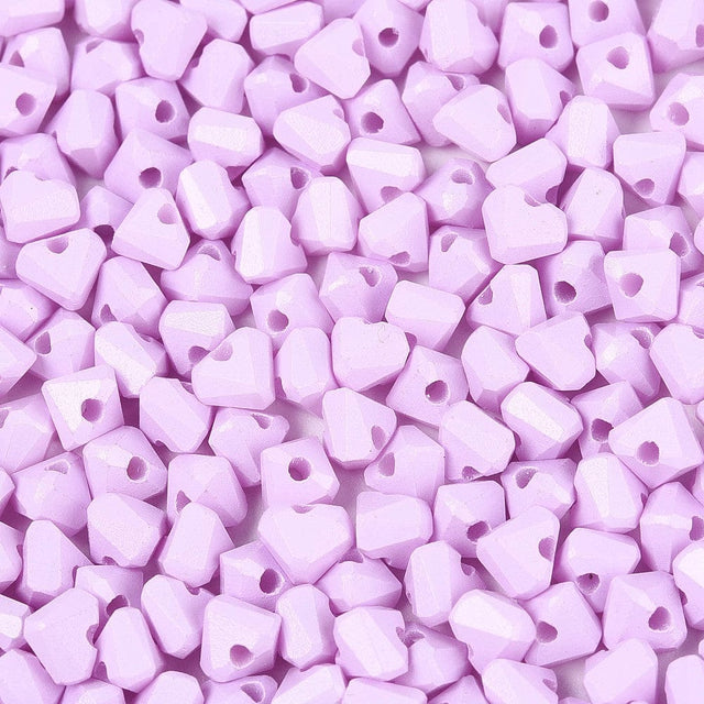 Seed Beads Hjerteform – Lilla/Rosa (3,5x4,5mm) 20g - Uniq Perler - 115745