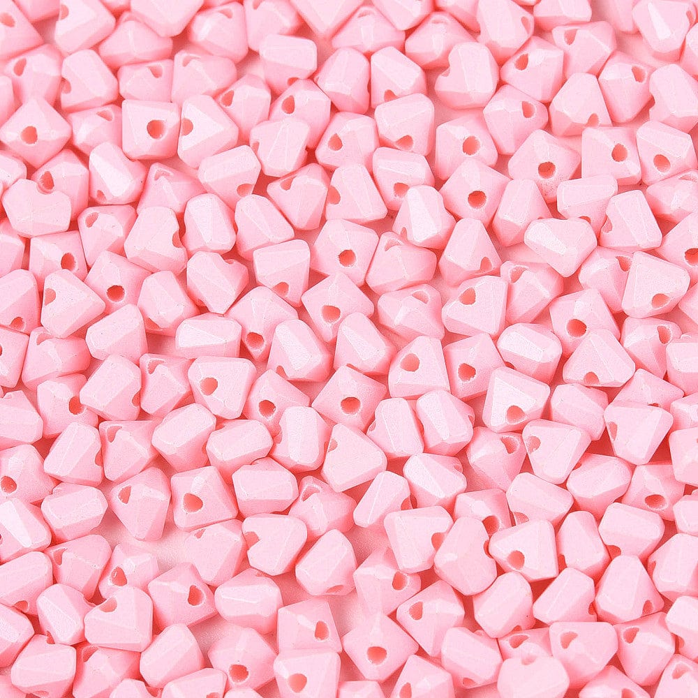 Seed Beads Hjerteform – Pink (3,5x4,5mm) 20g - Uniq Perler - 115747