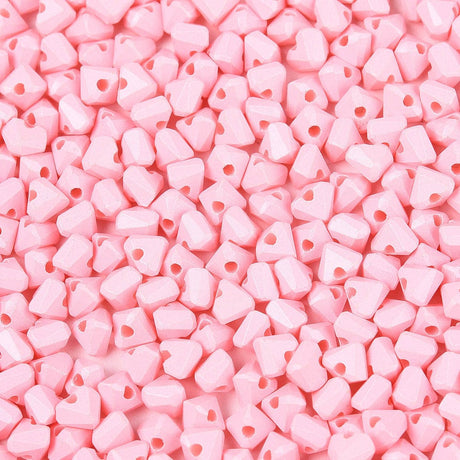 Seed Beads Hjerteform – Pink (3,5x4,5mm) 20g - Uniq Perler - 115747