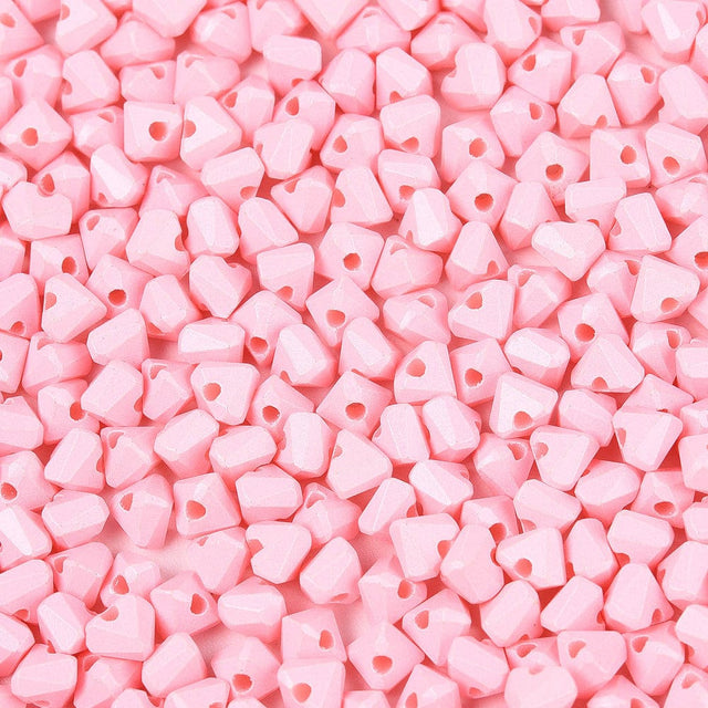 Seed Beads Hjerteform – Pink (3,5x4,5mm) 20g - Uniq Perler - 115747