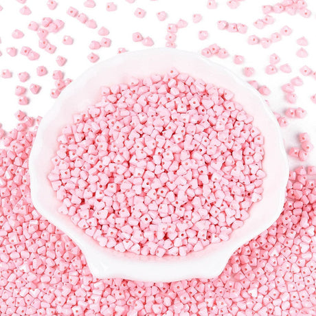 Seed Beads Hjerteform – Pink (3,5x4,5mm) 20g - Uniq Perler - 115747