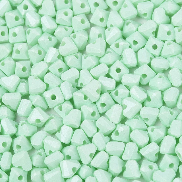 Seed Beads Hjerteform – Turkis (3,5x4,5mm) 20g - Uniq Perler - 115746