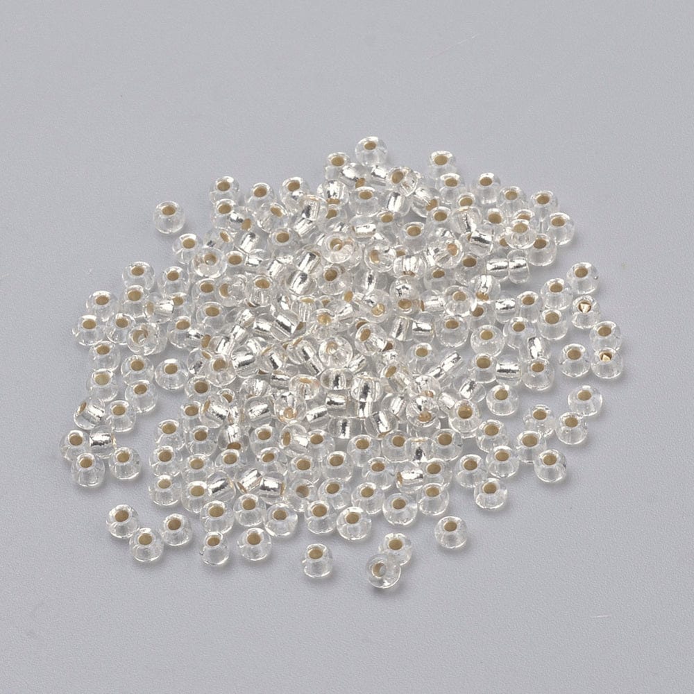 Seed Beads - Klar/Silver (2x1,5mm) 20g - Uniq Perler - 114610