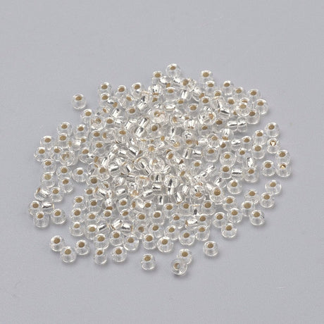 Seed Beads - Klar/Silver (2x1,5mm) 20g - Uniq Perler - 114610