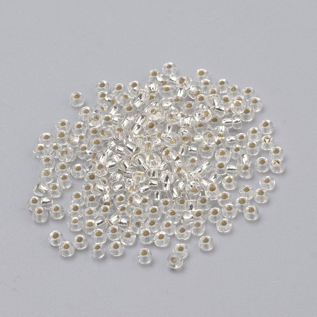 Seed Beads - Klar/Silver (2x1,5mm) 20g - Uniq Perler - 114610