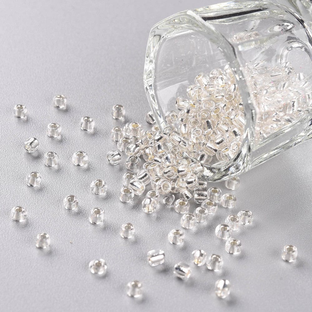 Seed Beads - Klar/Silver (3x1mm) 20g - Uniq Perler - 115326