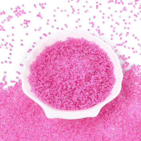 Seed Beads – Magenta, Farvet Inderside (12/0, 2mm) 450g - Uniq Perler - 126434