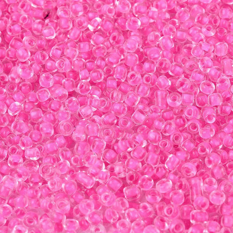 Seed Beads – Magenta, Farvet Inderside (12/0, 2mm) 450g - Uniq Perler - 126434