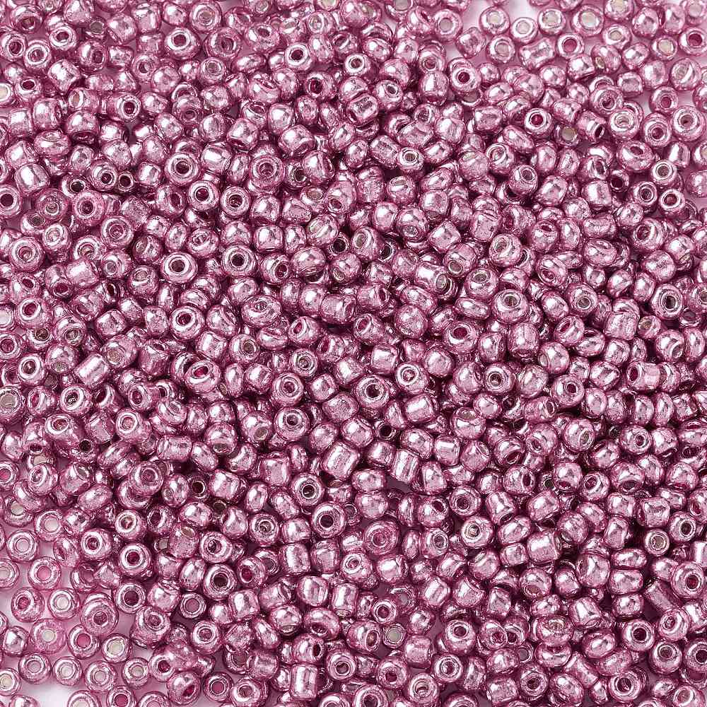 Seed Beads - Metallic Farve, Rund, rosa (2mm, 20g) - Uniq Perler - 