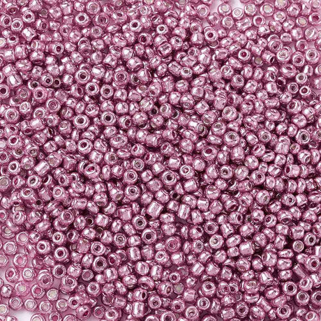 Seed Beads - Metallic Farve, Rund, rosa (2mm, 20g) - Uniq Perler - 