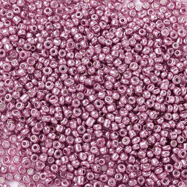 Seed Beads - Metallic Farve, Rund, rosa (2mm, 20g) - Uniq Perler - 