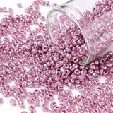 Seed Beads - Metallic Farve, Rund, rosa (2mm, 20g) - Uniq Perler - 
